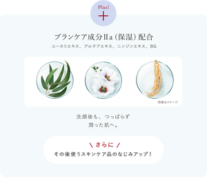 潤って明るい透明感を引き出すブランケア成分II(保湿)配合
