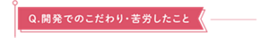 開発でのこだわり・苦労したこと