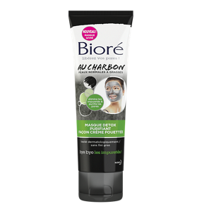BIORÉ® Masque Detox Purifiant Façon Crème Fouettée au Charbon