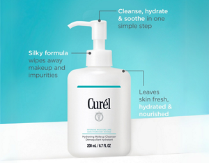 Woman with nourished skin against a teal background