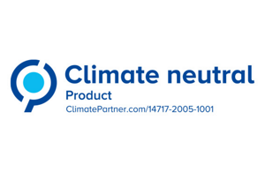 Climate neutral label attesting the products climate neutrality.