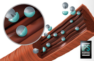 Animated picture of hair structure and logo of integrated protect system