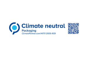 Climate neutral label attesting the products climate neutrality.