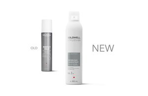 a package of goldwell stylesign magic finish and working hairspray on a white background