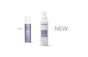 a package of goldwell stylesign diamond gloss and shine spray on a white background