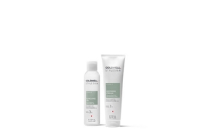two goldwell stylesign products for curls products lined up horizontally in a row on a white background