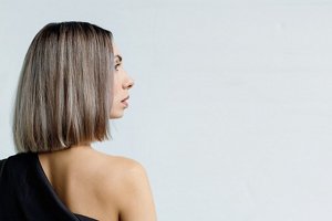 Dirty blonde graduated bob with dark mushroom tones