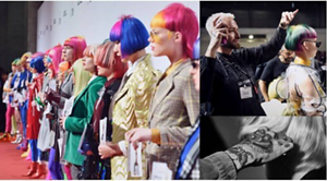 Global Creative Awards models and hair stylists at work