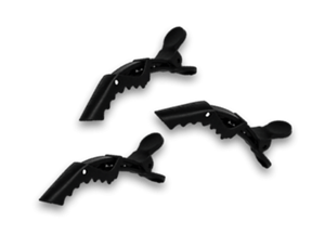 Three black VARIS alligator clips