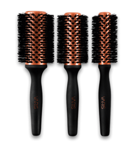 Brosses à poils de sanglier VARIS noires et bronze en trois tailles différentes