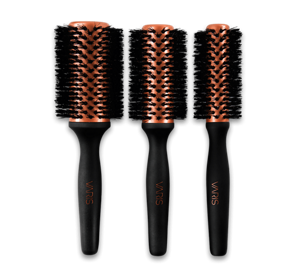 Brosses à poils de sanglier VARIS noires et bronze en trois tailles différentes