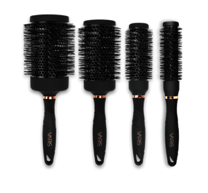 Černé nylonové kartáče na vlasy VARIS ve třech různých velikostech