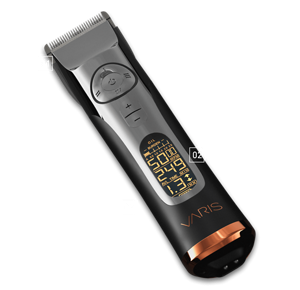 Silver and black VARIS hair clipper