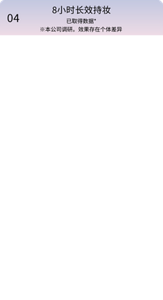 8小时长效持妆 已取得数据*