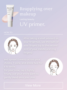 Reapplying over makeup Lasting-beauty. UV primer.