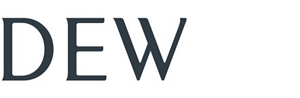 The DEW logo where a large “D” letter appears above the word, “DEW”. 