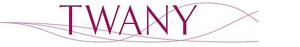 The TWANY logo with the letter “T” appearing in an oval shape to the left of the name, “TWANY”. 