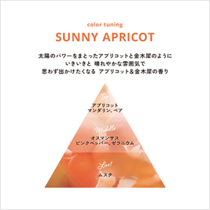 太陽のパワーをまとったアプリコットと金木犀のようにいきいきと 晴れやかな雰囲気で思わずでかけたくなる アプリコット＆金木犀の香り