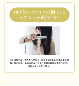 「180度のアイロン1回分ダメージ相当」 ※2024年９月 ミルトーク調査より N=60　ヘアアイロン使用実態 保有率：62％ (３人に２人)　使用頻度：毎日or週３日以上 62%