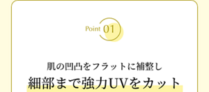 Point01 肌の凹凸をフラットに補整し 細部まで強力UVをカット