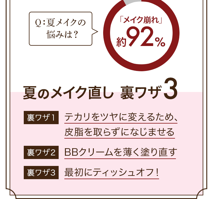 汗でメイクが ぐちゃぐちゃになったときの 簡単 上手に お化粧直しする裏ワザ コフレドール グラン カネボウ化粧品