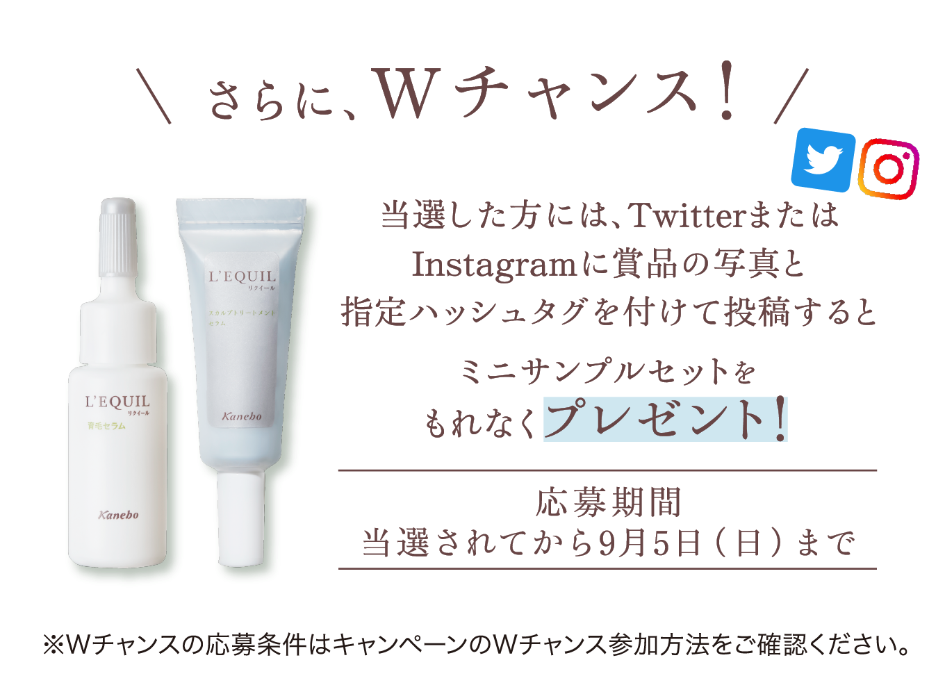 モニタープレゼント Wチャンスキャンペーン L Equil リクイール カネボウ化粧品 モニタープレゼント Wチャンスキャンペーン L Equil リクイール カネボウ化粧品