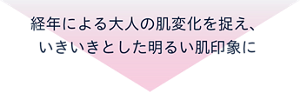 経年による大人の肌変化を捉え、いきいきとした明るい肌印象に