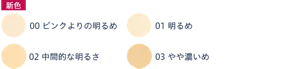00 ピンクよりの明るめ　01 明るめ　02 中間的な明るさ　03 やや濃いめ