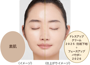 素肌 ドレスアップクリーム ２０２５ ＋ フェースアップパウダー ２０２６ 〈仕上がりイメージ〉