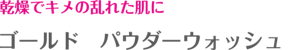 乾燥でキメの乱れた肌に ゴールド　パウダーウォッシュ