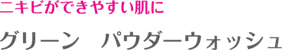 ニキビができやすい肌に グリーン　パウダーウォッシュ
