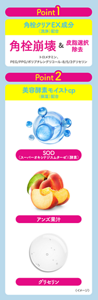 Point1　角栓クリアEX成分（洗浄）配合　角栓崩壊＆皮脂選択除去　トロメタミン、PEG/PPG/ポリブチレングリコール-8/5/3グリセリン　Point2　美容酵素モイストcp（保湿）配合　SOD（スーパーオキシドジスムターゼ）（酵素）　アンズ果汁　グリセリン　〈イメージ〉