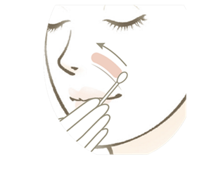 綿棒で薄く均一に整える