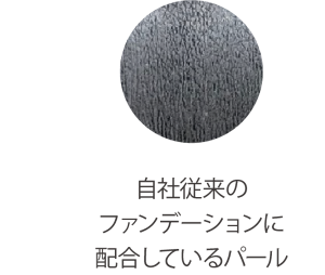 自社従来のファンデーションに配合しているパール