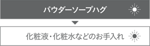パウダーハグ→化粧液・化粧水などのお手入れ