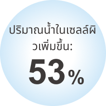 ปริมาณน้ำในเซลล์ผิวเพิ่มขึ้น:53%