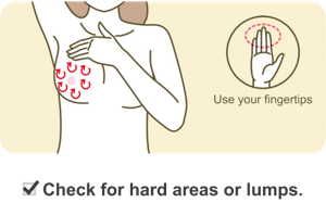 Check for hard areas or lumps.