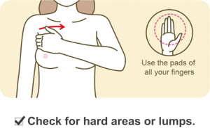 Check for hard areas or lumps.