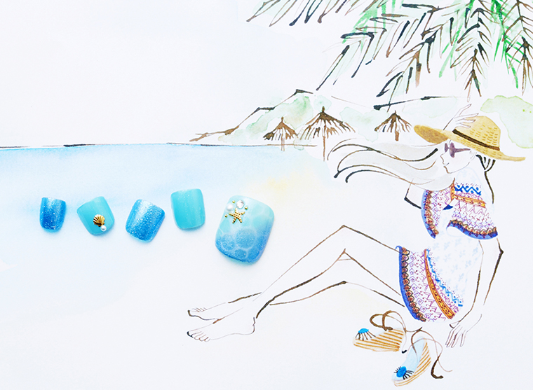 簡単 可愛い 夏のセルフ フットネイル2 リゾート向けビーチネイル 美ビッドスマイル カネボウ化粧品
