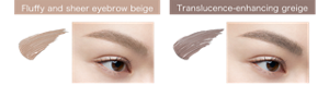Fluffy and sheer eyebrow beige BE-3 Taupe Beige Translucence-enhancing greige GY-3 Ice Greige