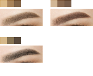 EX-4 Light Brown For yellowish and light brown hair. A versatile and natural light brown  EX-5 Brown For dark brown to black hair. A brown shade that is subtly sharp EX-7 Olive Gray For ash brown to black hair. A stylish and effortless-looking olive gray shade  Finished image
