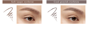 Soft taupe eyebrow 05 Fluffy Pink Brown Cool grayish eyebrow 06 Sleepy Greige