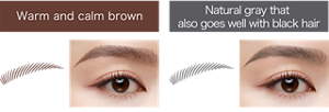 Warm and calm brown BR-7 Cocoa Brown Natural gray that also goes well with black hair GY-1 Natural Gray