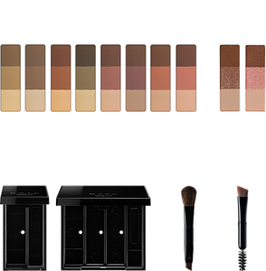 10 types of refills to choose from Existing colors Glitter type 2 types of cases to choose from Single-case Multiple-case 2 types of brushes to choose from With a nose shadow brush With a screw brush