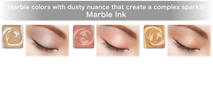 Marble colors with dusty nuance that create a complex sparkle  Marble Ink  MB001 Marble Brown Unbalanced  MB002 Marble Pink Ambiguity MB003 Marble Orange Urge to Revel  Finished image