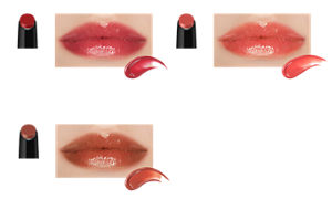 Juicy red G01 Puddle of theday after tomorrow Finished image Drop pink G02 Pink Moon’sDrop Finished image Terracotta brown G03 99.9℃ Finished image