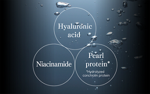 Hyaluronic acid Niacinamide Pearl protein* *Hydrolyzed conchiolin protein