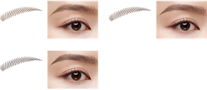 BR-2 橄欖棕 BR-3 自然棕 BR-5 灰棕 妝效示意圖