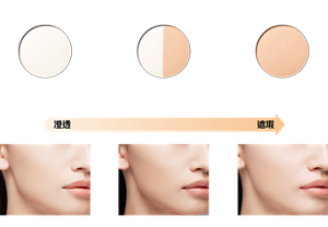 飾出清爽澄透 亮澤肌 00 澄透新月  澄透、遮瑕自在選用 同時適合補妝之用 01 澄透遮瑕半月  飾出柔滑遮瑕 亮澤肌 02 遮瑕滿月 澄透 遮瑕  妝效示意圖（00） 妝效示意圖（01） 妝效示意圖（02）