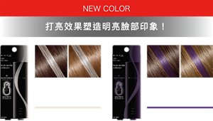 NEW COLOR 打亮效果塑造明亮臉部印象！[深髮色] [淺髮色] 06 銀灰米 [深髮色] [淺髮色] 07 深紫 粧效示意圖